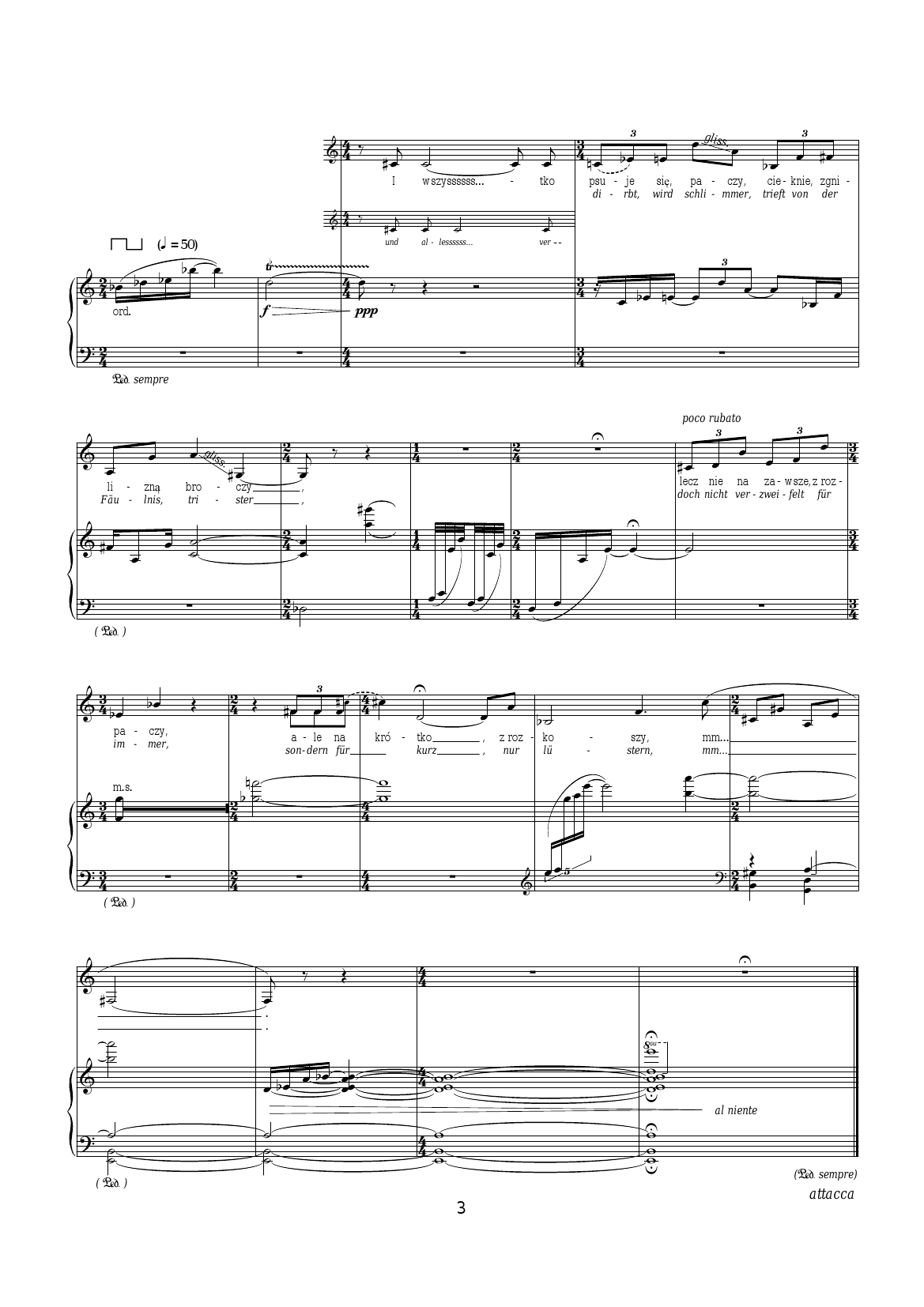 Pawel Lukaszewski <cite>Three songs for voice and piano</cite>